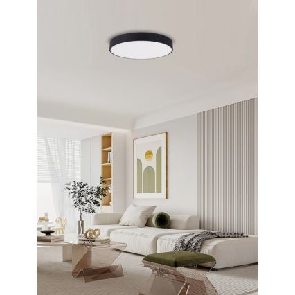 Immax NEO 07202L - Dimbare LED plafondlamp RONDATE LED/53W/230V zwart Tuya + afstandsbediening