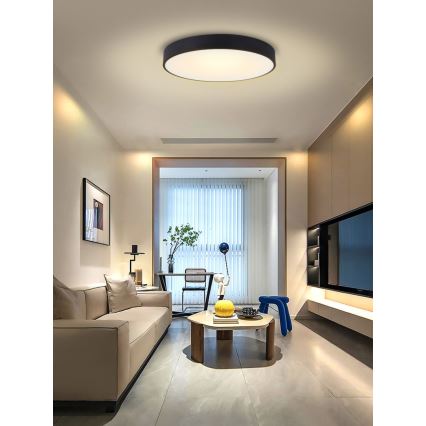 Immax NEO 07203L-Dimbare LED plafondlamp RONDATE 65W/230V 3000-6000K Tuya zwart + afstandsbediening