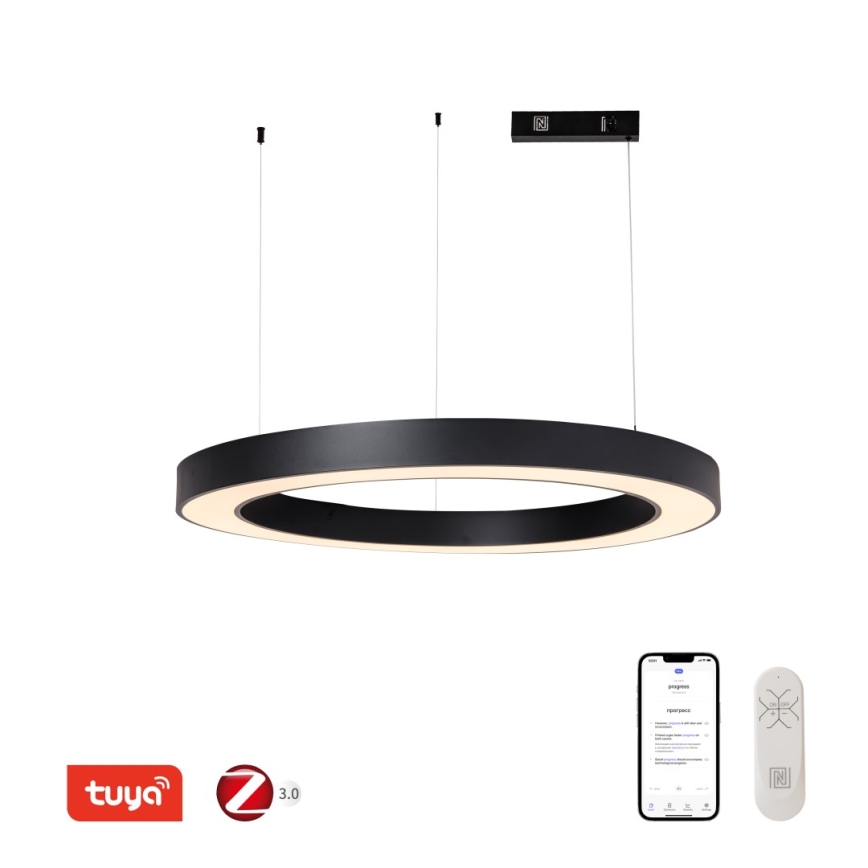 Immax NEO 07211L - LED dimbare hanglamp aan kabel PASTEL LED/68W/230V 2700-6500K Tuya zwart + afstandsbediening