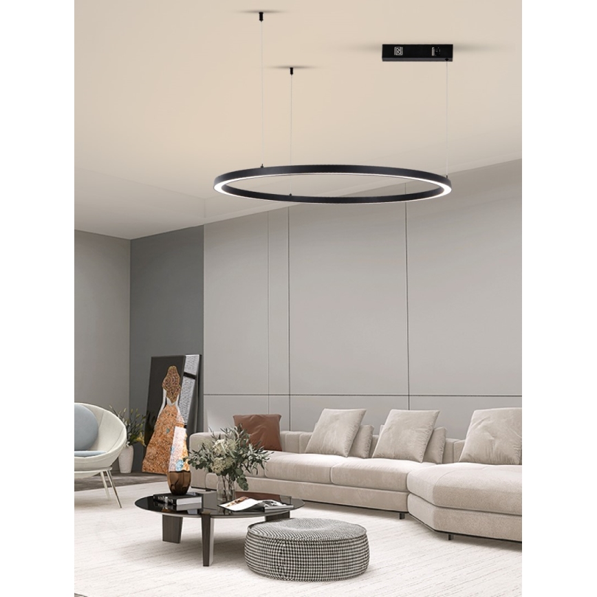 Immax NEO 07215L - Dimbare LED hanglamp aan een koord FINO LED/60W/230V 80 cm zwart Tuya + afstandsbediening