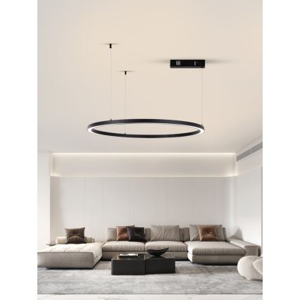 Immax NEO 07215L - Dimbare LED hanglamp aan een koord FINO LED/60W/230V 80 cm zwart Tuya + afstandsbediening