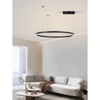 Immax NEO 07215L - Dimbare LED hanglamp aan een koord FINO LED/60W/230V 80 cm zwart Tuya + afstandsbediening