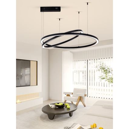 Immax NEO 07216L - Dimbare LED hanglamp aan een koord FINO LED/93W/230V 60/80cm zwart Tuya + afstandsbediening