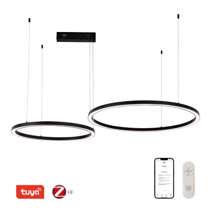 Immax NEO 07216L - Dimbare LED hanglamp aan een koord FINO LED/93W/230V 60/80cm zwart Tuya + afstandsbediening