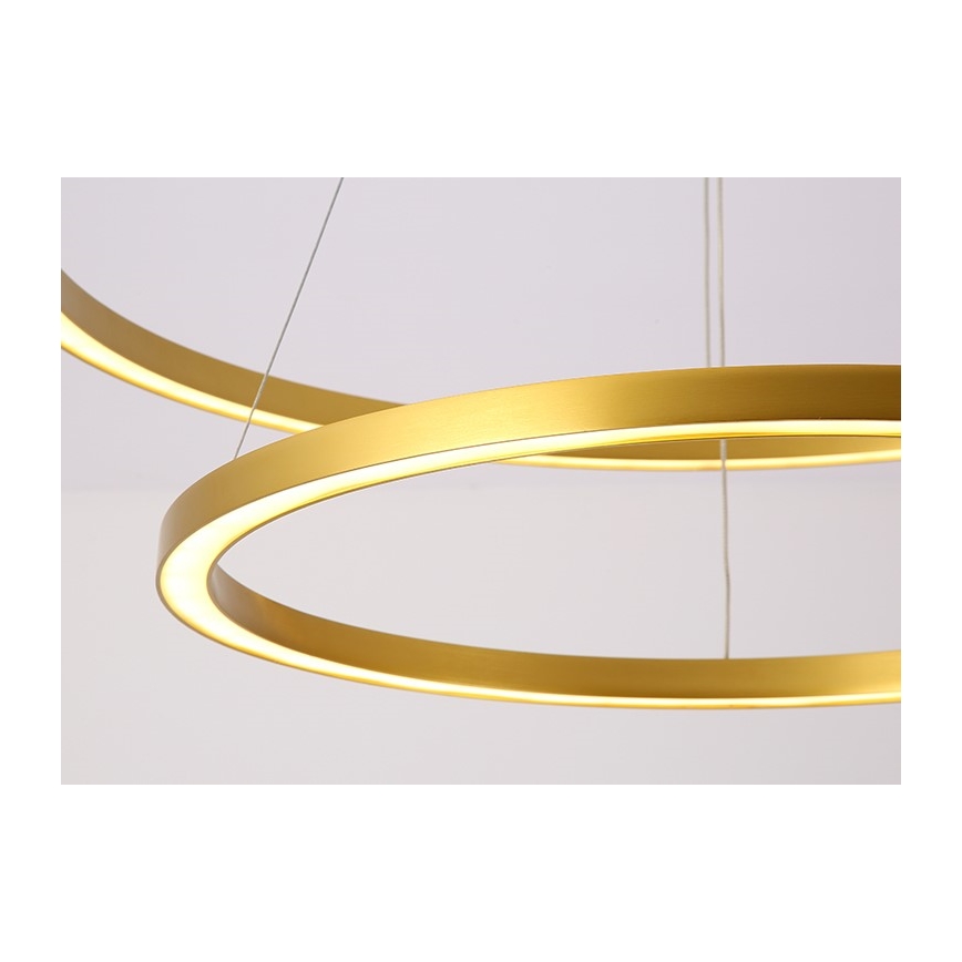 Immax NEO 07218L - Dimbare LED hanglamp aan een koord FINO LED/93W/230V 60/80cm goud Tuya + afstandsbediening
