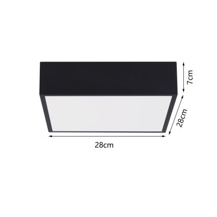 Immax NEO 07237L - Dimbare LED plafondlamp CANTO LED/22W/230V zwart Tuya + afstandsbediening