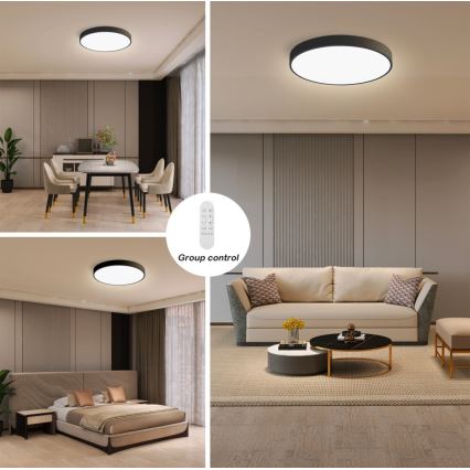 Immax NEO 07248L - Dimbare LED Plafondlamp NEO LITE SEMPLICI LED/36W/230V 3000-6000K Wi-Fi Tuya zwart + afstandsbediening