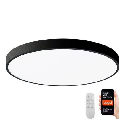 Immax NEO 07249L - Dimbare LED Plafondlamp NEO LITE SEMPLICI LED/48W/230V 3000-6000K Wi-Fi Tuya zwart + afstandsbediening