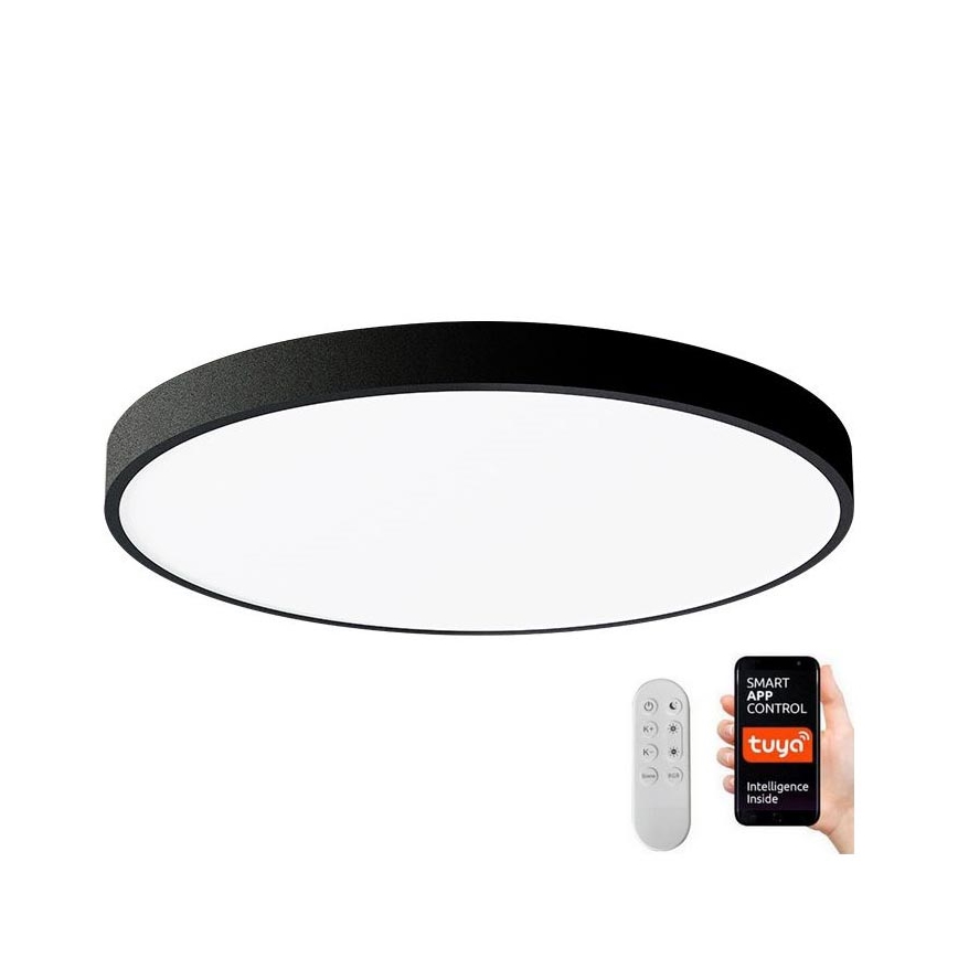 Immax NEO 07249L - Dimbare LED Plafondlamp NEO LITE SEMPLICI LED/48W/230V 3000-6000K Wi-Fi Tuya zwart + afstandsbediening