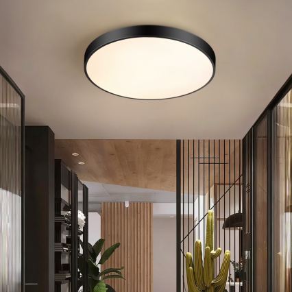 Immax NEO 07250L - Dimbare LED Plafondlamp NEO LITE SEMPLICI LED/60W/230V 3000-6000K Wi-Fi Tuya zwart + afstandsbediening