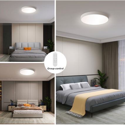 Immax NEO 07251L - Dimbare LED Plafondlamp NEO LITE SEMPLICI LED/36W/230V 3000-6000K Wi-Fi Tuya wit + afstandsbediening