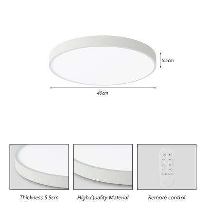 Immax NEO 07251L - Dimbare LED Plafondlamp NEO LITE SEMPLICI LED/36W/230V 3000-6000K Wi-Fi Tuya wit + afstandsbediening