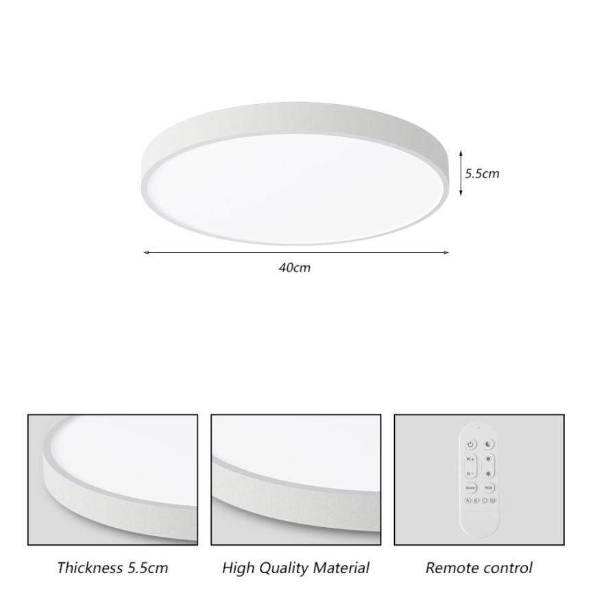 Immax NEO 07251L - Dimbare LED Plafondlamp NEO LITE SEMPLICI LED/36W/230V 3000-6000K Wi-Fi Tuya wit + afstandsbediening
