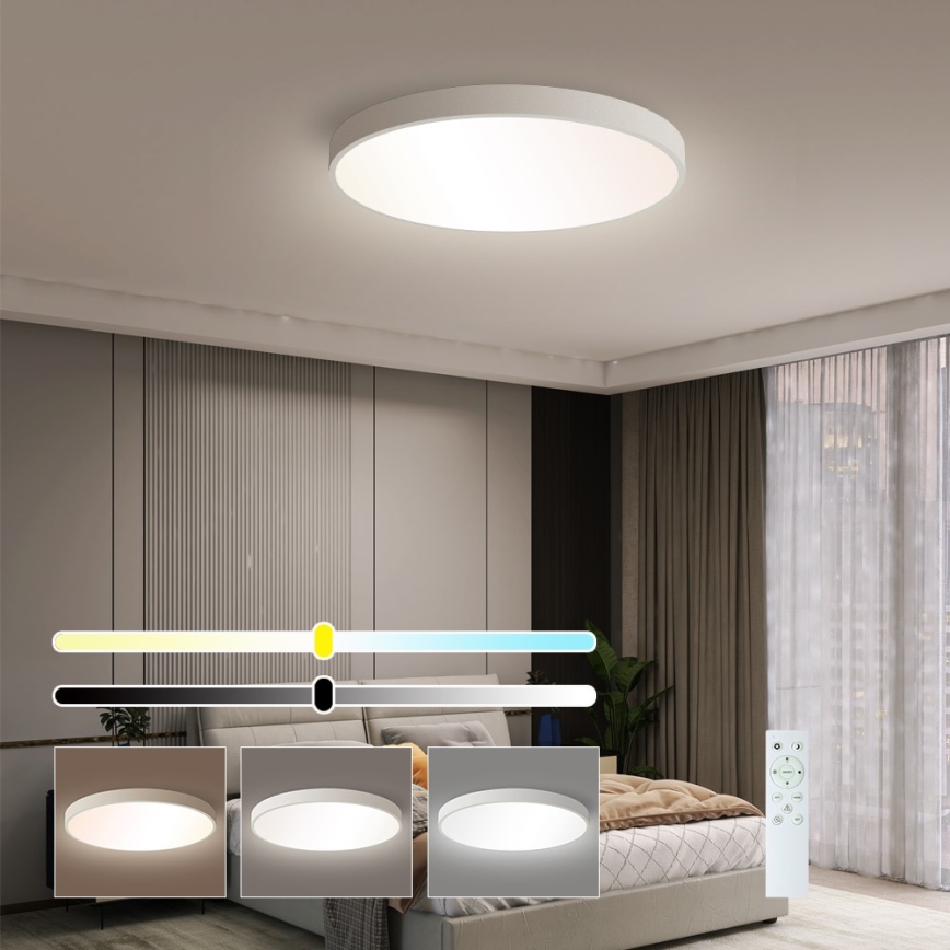 Immax NEO 07252L - Dimbare LED Plafondlamp NEO LITE SEMPLICI LED/48W/230V 3000-6000K Wi-Fi Tuya wit + afstandsbediening