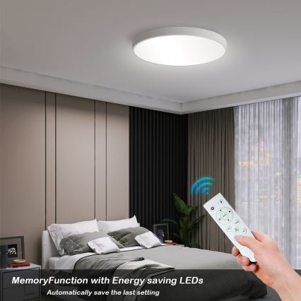 Immax NEO 07252L - Dimbare LED Plafondlamp NEO LITE SEMPLICI LED/48W/230V 3000-6000K Wi-Fi Tuya wit + afstandsbediening