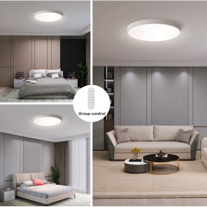 Immax NEO 07252L - Dimbare LED Plafondlamp NEO LITE SEMPLICI LED/48W/230V 3000-6000K Wi-Fi Tuya wit + afstandsbediening
