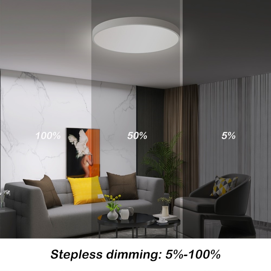 Immax NEO 07252L - Dimbare LED Plafondlamp NEO LITE SEMPLICI LED/48W/230V 3000-6000K Wi-Fi Tuya wit + afstandsbediening