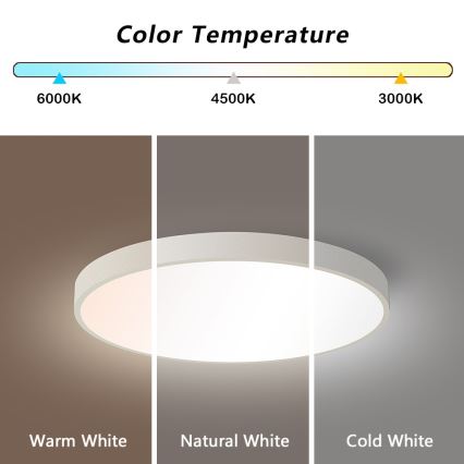 Immax NEO 07252L - Dimbare LED Plafondlamp NEO LITE SEMPLICI LED/48W/230V 3000-6000K Wi-Fi Tuya wit + afstandsbediening