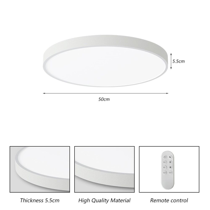 Immax NEO 07252L - Dimbare LED Plafondlamp NEO LITE SEMPLICI LED/48W/230V 3000-6000K Wi-Fi Tuya wit + afstandsbediening