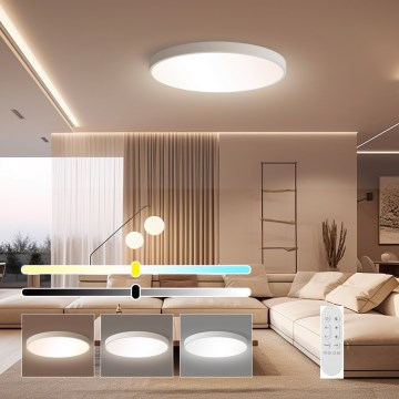 Immax NEO 07253L - Dimbare LED Plafondlamp NEO LITE SEMPLICI LED/60W/230V 3000-6000K Wi-Fi Tuya wit + afstandsbediening