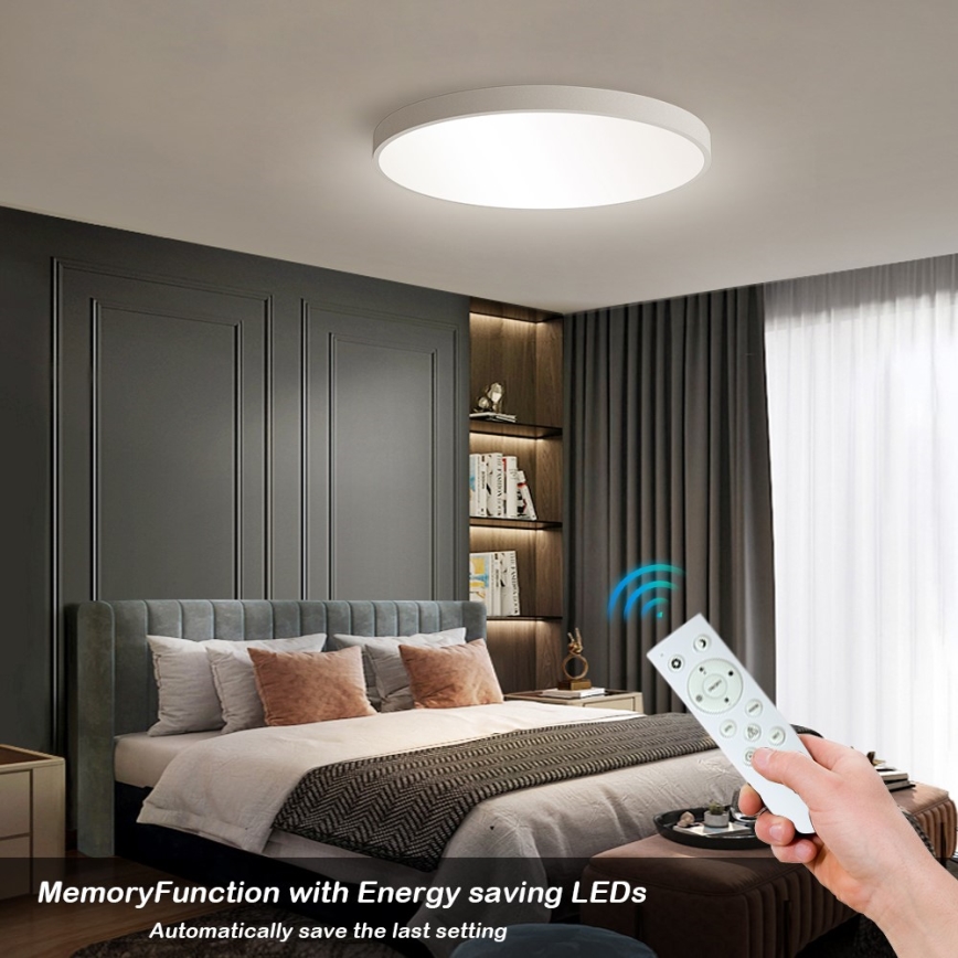 Immax NEO 07253L - Dimbare LED Plafondlamp NEO LITE SEMPLICI LED/60W/230V 3000-6000K Wi-Fi Tuya wit + afstandsbediening