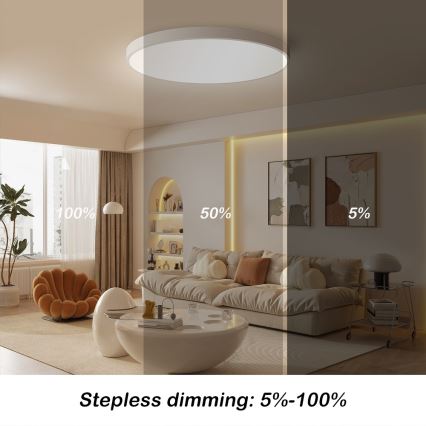 Immax NEO 07253L - Dimbare LED Plafondlamp NEO LITE SEMPLICI LED/60W/230V 3000-6000K Wi-Fi Tuya wit + afstandsbediening