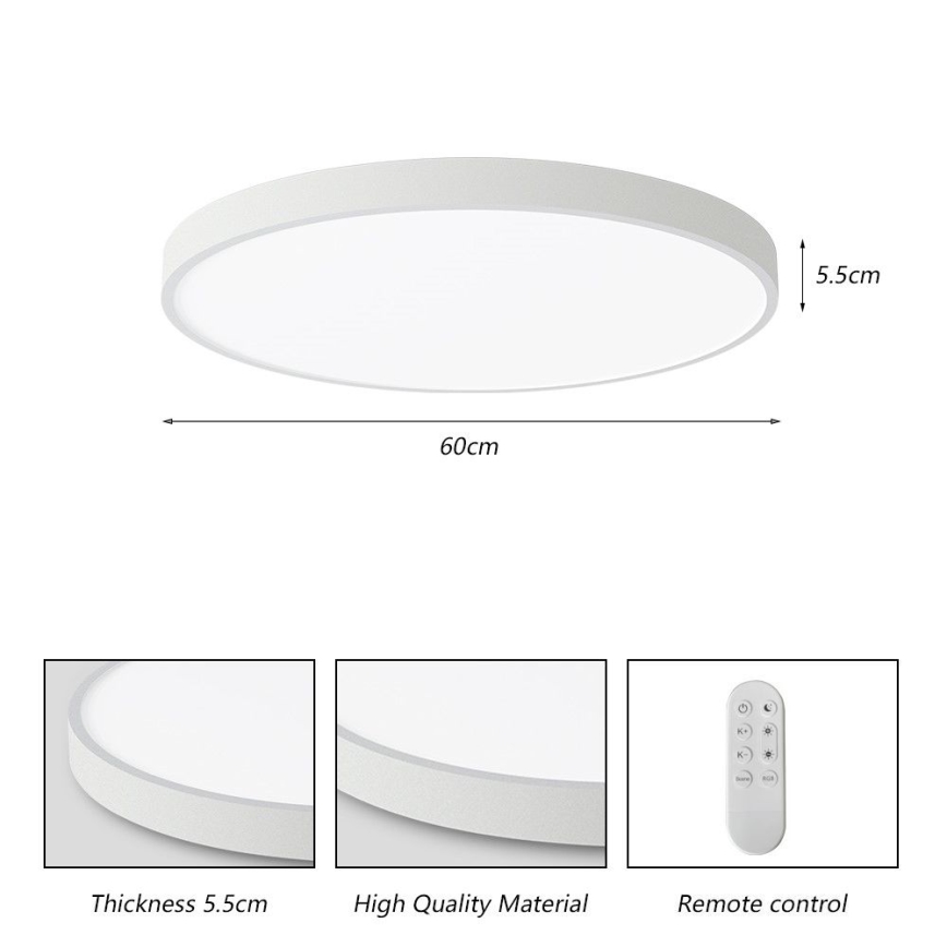 Immax NEO 07253L - Dimbare LED Plafondlamp NEO LITE SEMPLICI LED/60W/230V 3000-6000K Wi-Fi Tuya wit + afstandsbediening