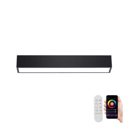 Immax NEO 07254L - Dimbare LED Plafondlamp NEO LITE LUNGO LED/20W/230V 3000-6000K Wi-Fi Tuya zwart + afstandsbediening