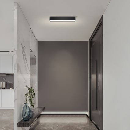 Immax NEO 07254L - Dimbare LED Plafondlamp NEO LITE LUNGO LED/20W/230V 3000-6000K Wi-Fi Tuya zwart + afstandsbediening