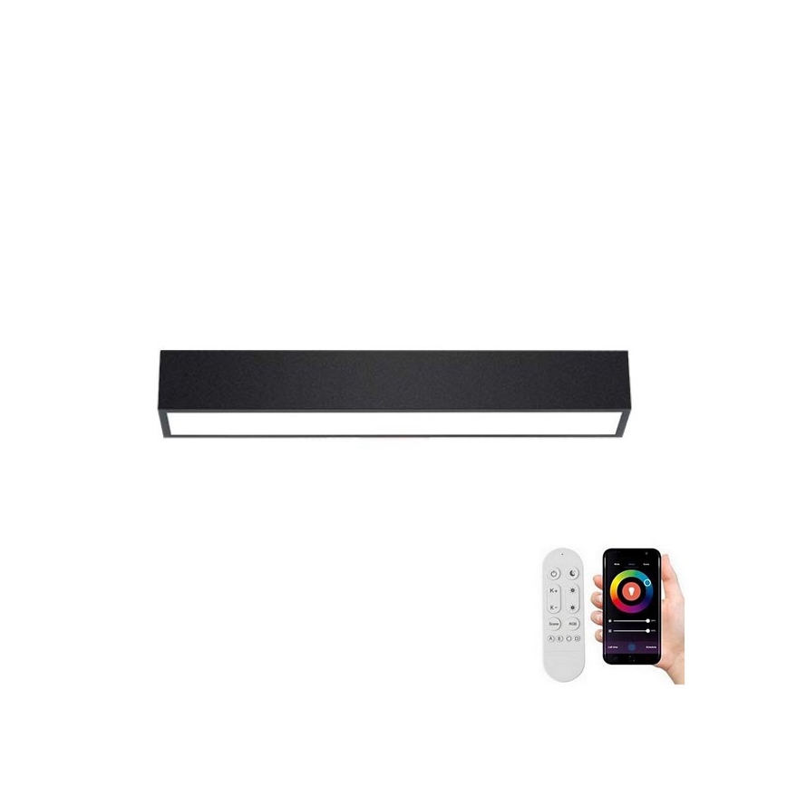 Immax NEO 07254L - LED dimbare plafondlamp NEO LITE LUNGO LED/20W/230V 3000-6000K Wi-Fi Tuya zwart + afstandsbediening