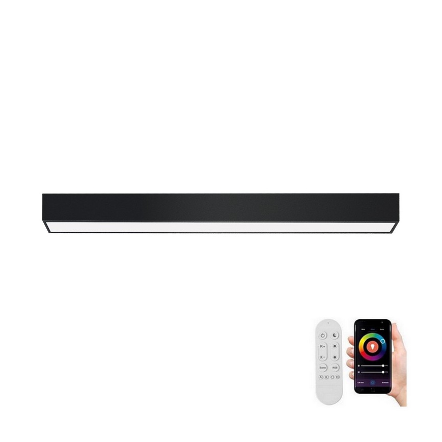 Immax NEO 07255L - LED dimbare plafondlamp NEO LITE LUNGO LED/20W/230V 3000-6000K Wi-Fi Tuya zwart + afstandsbediening
