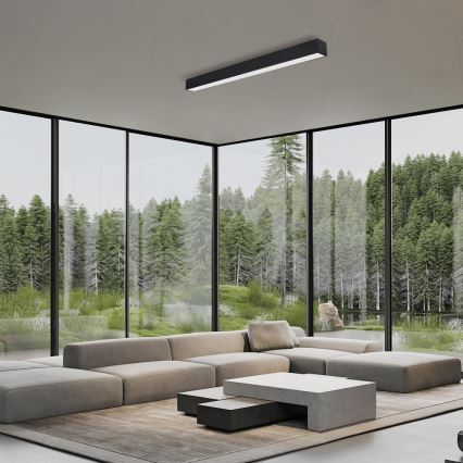 Immax NEO 07256L - Dimbare LED Plafondlamp NEO LITE LUNGO LED/38W/230V 3000-6000K Wi-Fi Tuya zwart + afstandsbediening