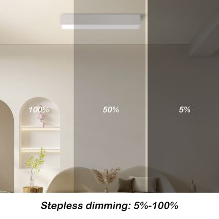 Immax NEO 07257L - Dimbare LED Plafondlamp NEO LITE LUNGO LED/20W/230V 3000-6000K Wi-Fi Tuya wit + afstandsbediening