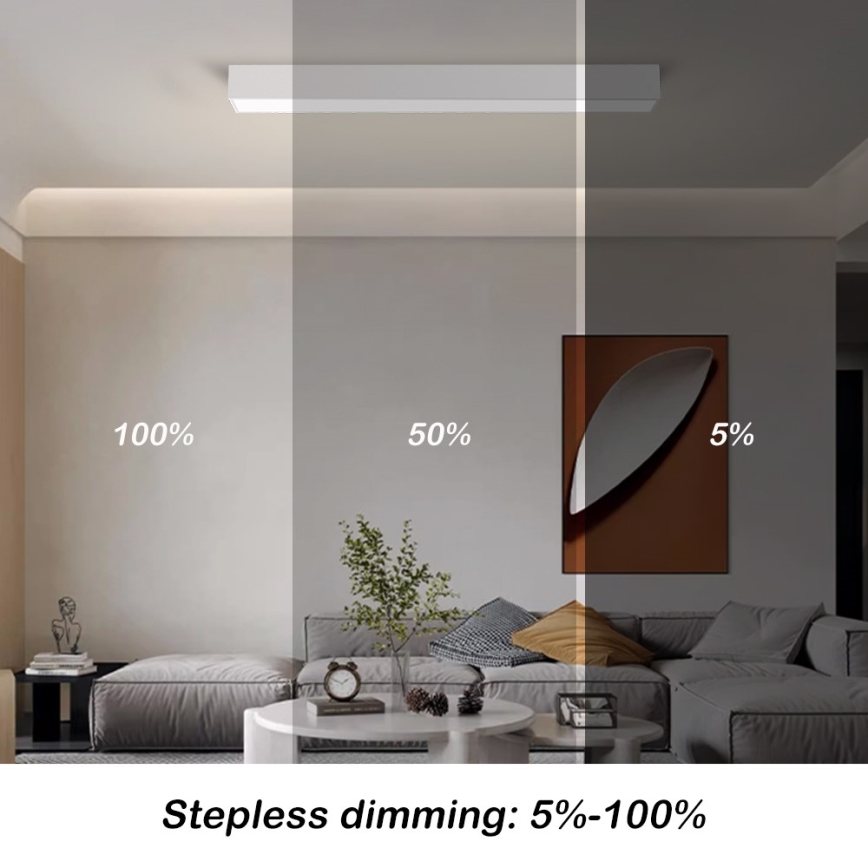 Immax NEO 07258L - Dimbare LED Plafondlamp NEO LITE LUNGO LED/29W/230V 3000-6000K Wi-Fi Tuya wit + afstandsbediening