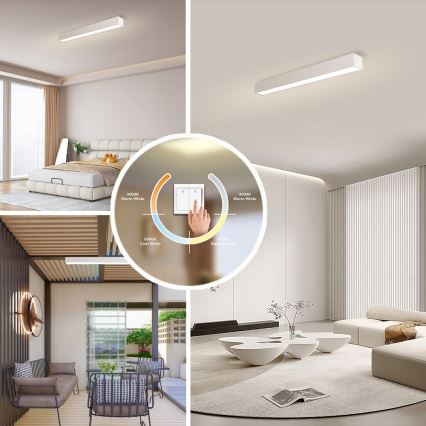 Immax NEO 07258L - Dimbare LED Plafondlamp NEO LITE LUNGO LED/29W/230V 3000-6000K Wi-Fi Tuya wit + afstandsbediening