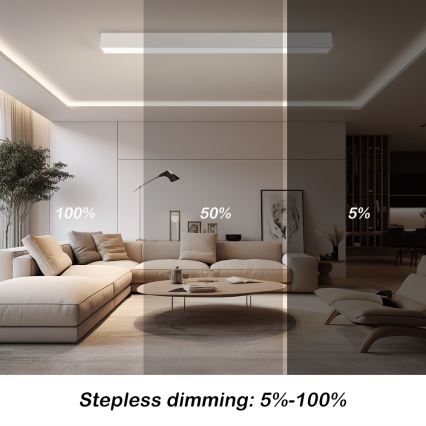 Immax NEO 07259L - Dimbare LED Plafondlamp NEO LITE LUNGO LED/38W/230V 3000-6000K Wi-Fi Tuya wit + afstandsbediening