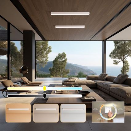 Immax NEO 07259L - Dimbare LED Plafondlamp NEO LITE LUNGO LED/38W/230V 3000-6000K Wi-Fi Tuya wit + afstandsbediening