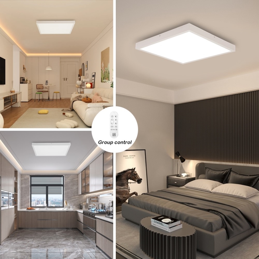 Immax NEO 07277L - LED Dimbare badkamer plafondverlichting NEO LITE FRAME LED/50W/230V IP44 Wi-Fi Tuya +remote bediening wit