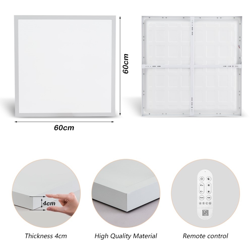 Immax NEO 07277L - LED Dimbare badkamer plafondverlichting NEO LITE FRAME LED/50W/230V IP44 Wi-Fi Tuya +remote bediening wit