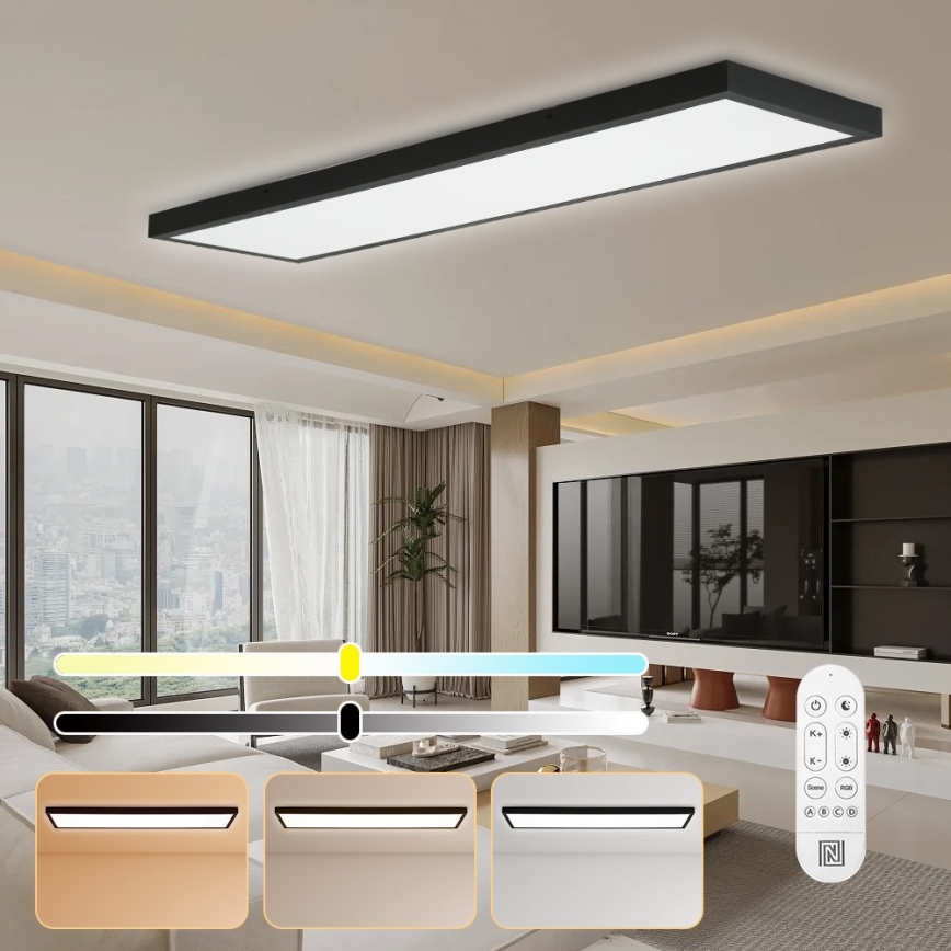 Immax NEO 07278L - LED Dimbare badkamer plafondverlichting NEO LITE FRAME LED/50W/230V IP44 Wi-Fi Tuya + afstandsbediening zwart