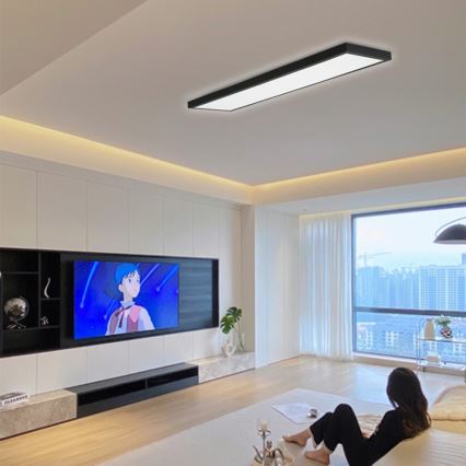Immax NEO 07278L - LED Dimbare badkamer plafondverlichting NEO LITE FRAME LED/50W/230V IP44 Wi-Fi Tuya + afstandsbediening zwart