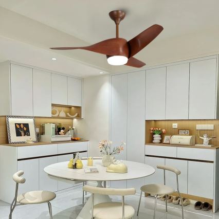 Immax NEO 07286L - LED-plafondventilator WAVE LED/18W/230V Wi‑Fi Tuya bruin Ø 132 cm + afstandsbediening