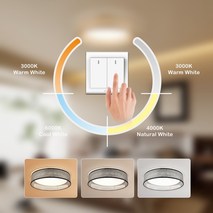 Immax NEO 07287L - LED+CCT Dimbare plafondlamp LONA LED/36W/230V 3000-6000K Wi-Fi Tuya Ø 45,5 cm + afstandsbediening