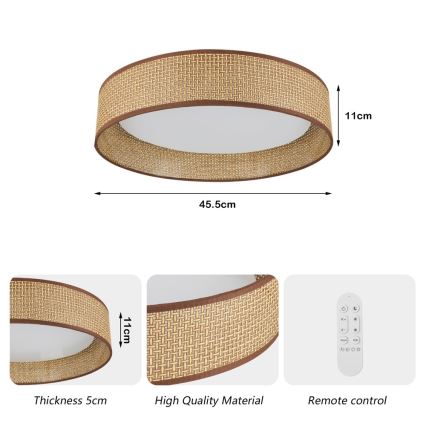 Immax NEO 07288L - LED+CCT Dimbare plafondlamp LONA LED/36W/230V 3000-6000K Wi-Fi Tuya Ø 45,5 cm + afstandsbediening