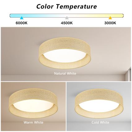 Immax NEO 07289L - LED+CCT Dimbare plafondlamp LONA LED/36W/230V 3000-6000K Wi-Fi Tuya Ø 45,5 cm + afstandsbediening