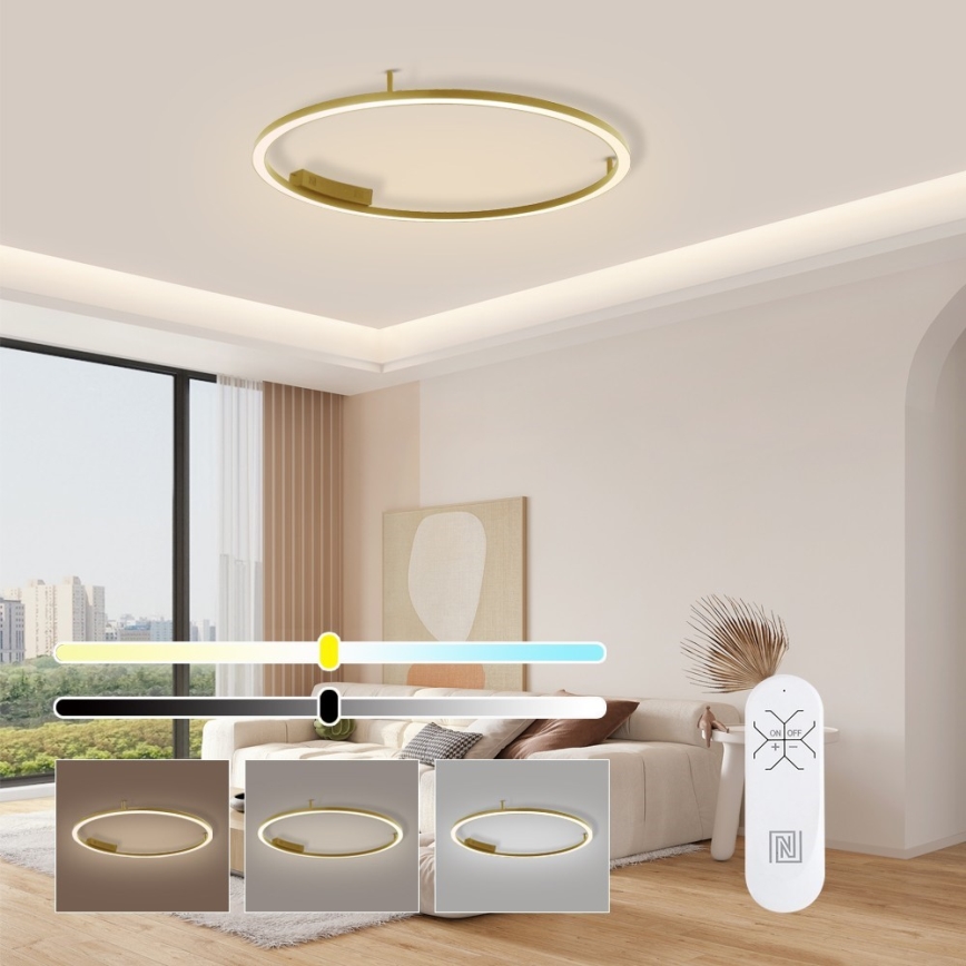 Immax NEO 07291-80G - LED+CCT dimbare plafondlamp FINO LED/55W/230V 2700-6500K Tuya Ø 80 cm + afstandsbediening