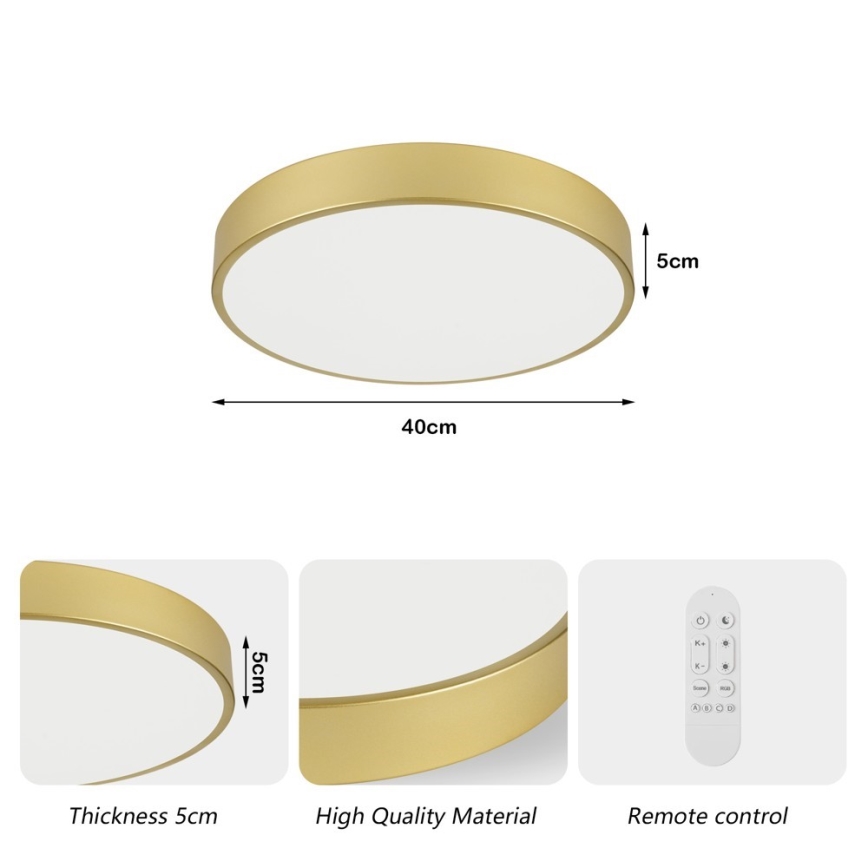Immax NEO 07292L - LED+CCT Dimbare plafondlamp SEMPLICI LED/36W/230V 2700-6500K Ø 40 cm + afstandsbediening