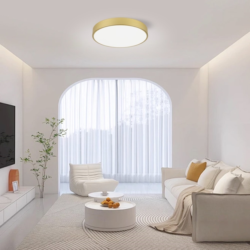 Immax NEO 07292L - Dimbare LED-plafondlamp NEO LITE SEMPLICI LED/36W/230V 3000–6000K Ø 40 cm Wi-Fi Tuya goudkleurig + afstandsbediening