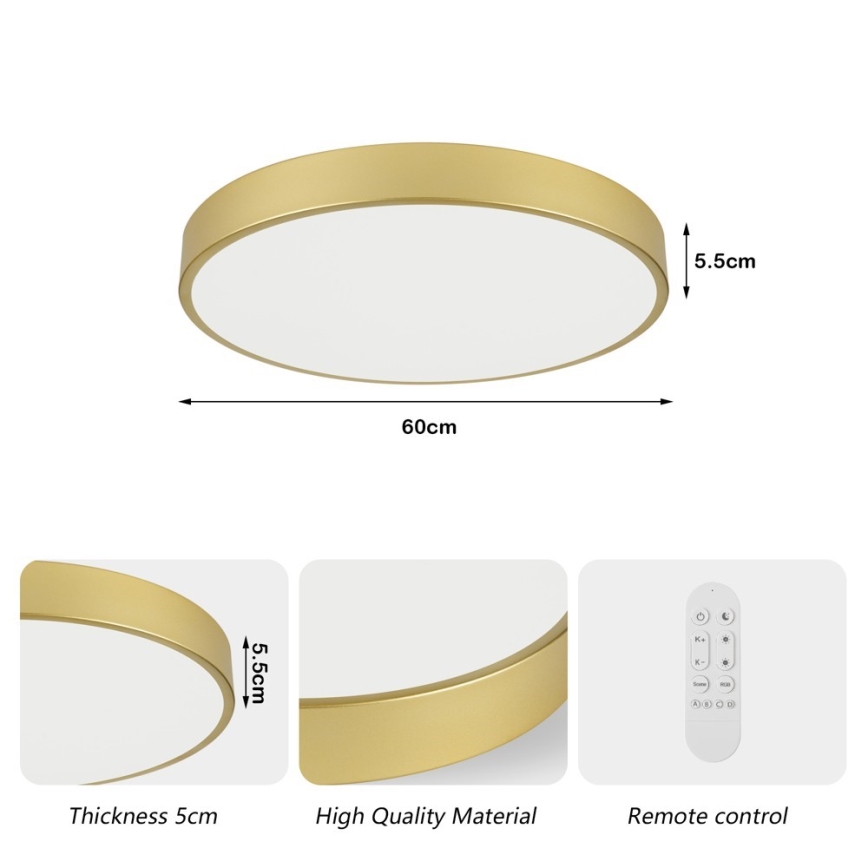 Immax NEO 07293L - LED+CCT Dimbare plafondlamp SEMPLICI LED/60W/230V 2700-6500K Ø 60 cm + afstandsbediening