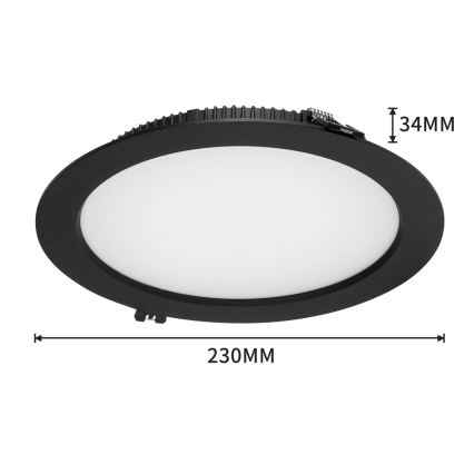 Immax NEO 07294L - Dimbare inbouw-downlight LED/36W/230V Wi-Fi Tuya Ø 23 cm, zwart